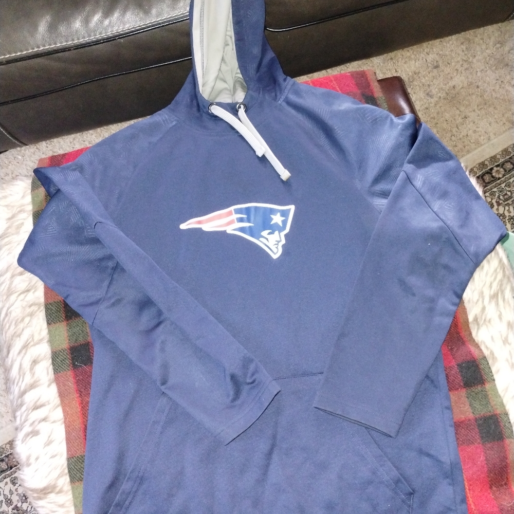 NFL Team Apparel New England Patriots Hoodie Adults Size Medium Blue Long Sleeve